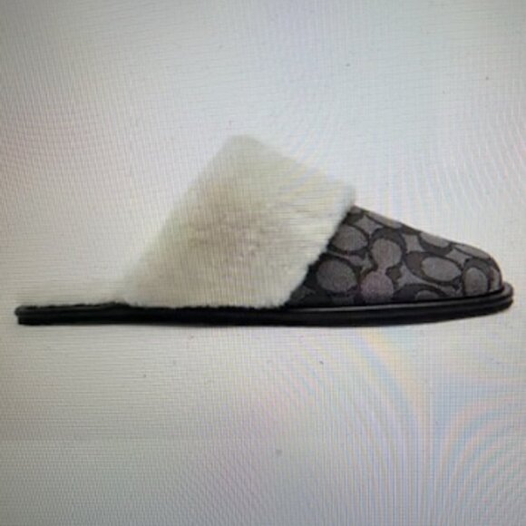Coach Smoke/Coal/Black Zena Slipper In Signature Jacquard - Picture 1 of 8